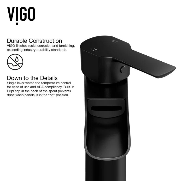 Niko 11" H Single Handle Vessel Sink Bathroom Faucetwith Pop-up Drain