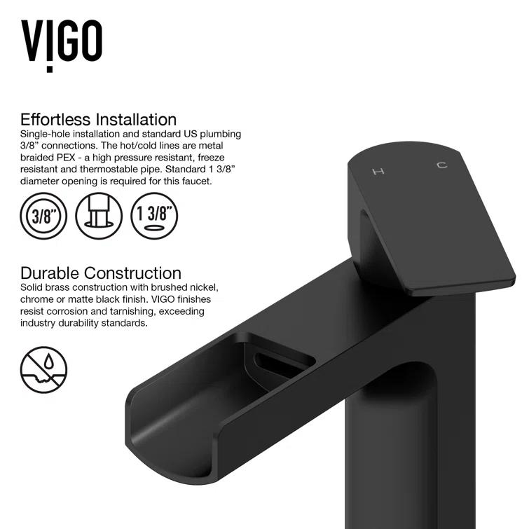 Amada Single Handle Vessel Sink Bathroom Faucet