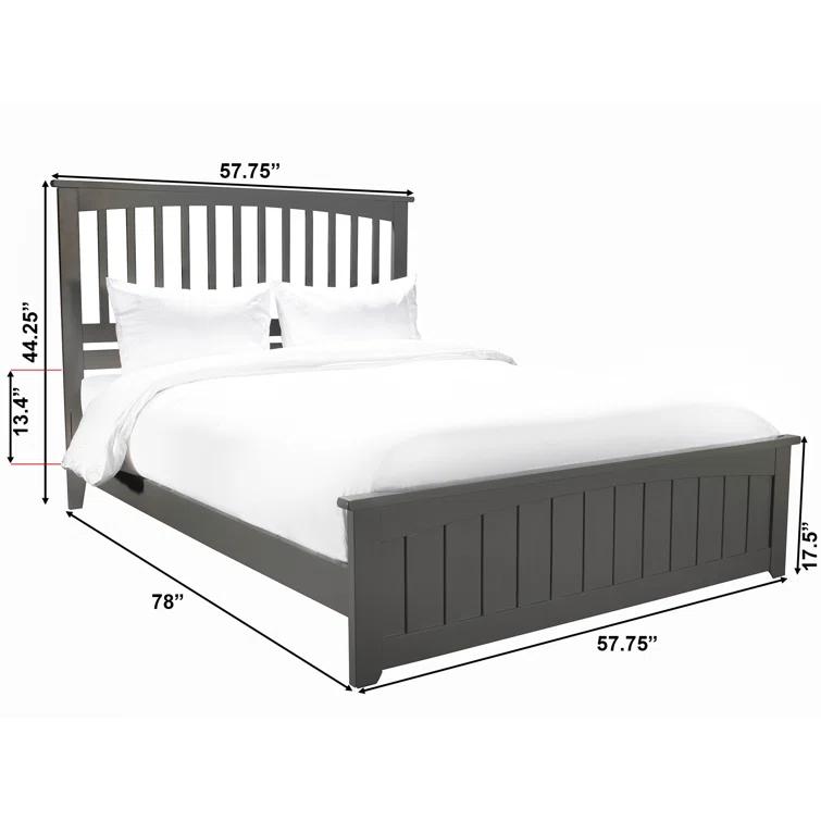 Mission Low Profile Solid Wood Platform Bed with Matching Footboard
