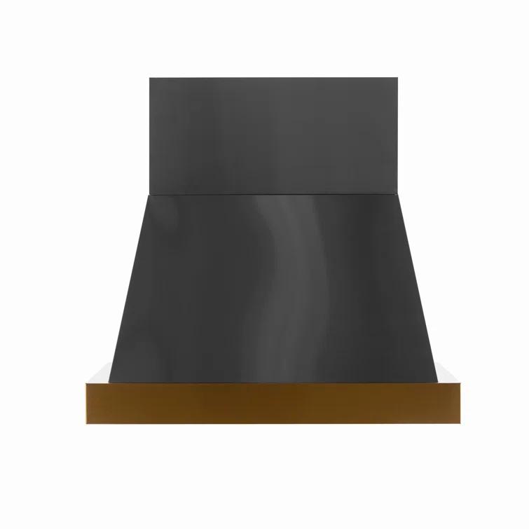 Kucht 36 in. 800 CFM Wall Mounted Range Hood with Gold Accents