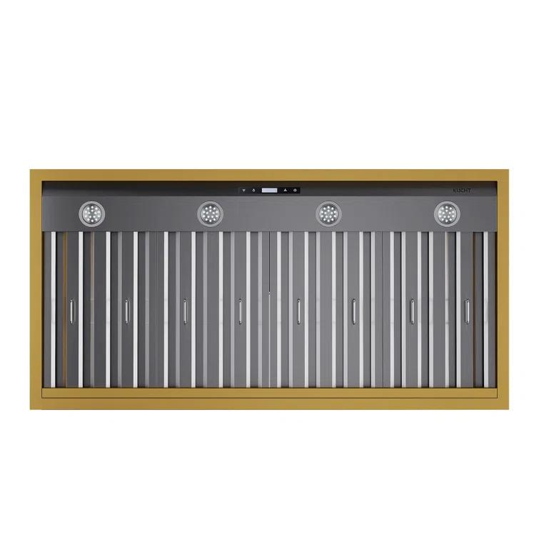 Kucht 48 in. 800 CFM Wall Mounted Range Hood with Gold Accents