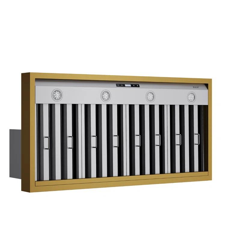 Kucht 48 in. 800 CFM Wall Mounted Range Hood with Gold Accents