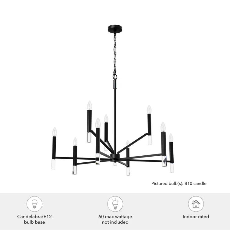 Sunjai 9 Light 2-Tier Sputnik Modern Linear Chandelier