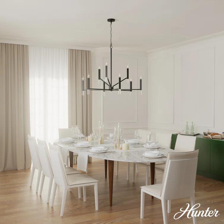 Sunjai 9 Light 2-Tier Sputnik Modern Linear Chandelier