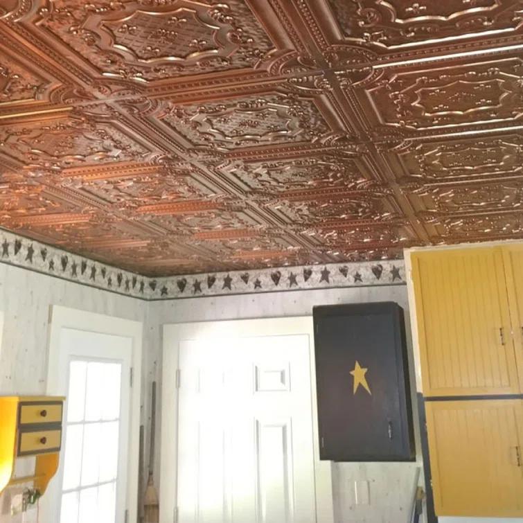 Elizabethan Shield 2 Ft. X 2 Ft. Drop-In Or Glue-Up PVC Ceiling Tile (Set of 25)