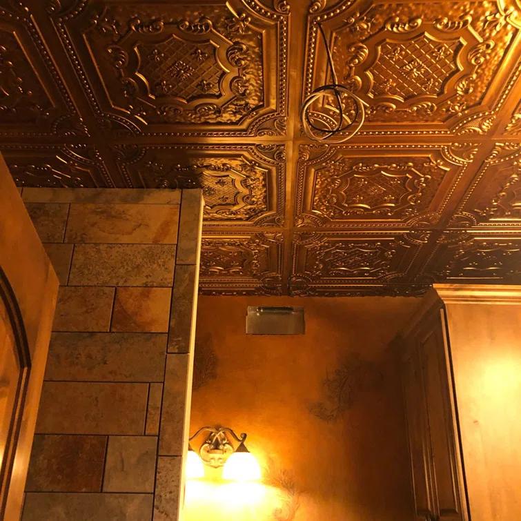 Elizabethan Shield 2 Ft. X 2 Ft. Drop-In Or Glue-Up PVC Ceiling Tile (Set of 25)