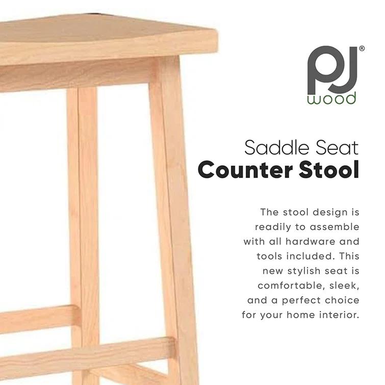 PJ Wood Solid Wood Accent Stool