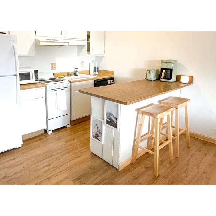 PJ Wood Solid Wood Accent Stool