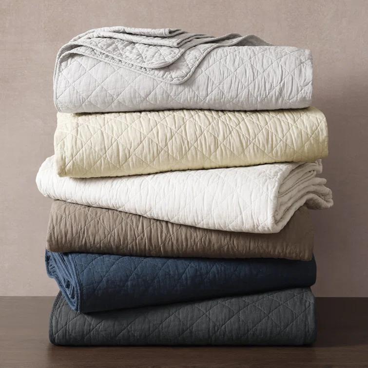 Indigo Hill by HiEnd Accents Cotton Comfort Solid Color Classic Chic Casual Modern Rustic Quilt Set