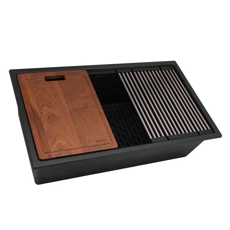 Ruvati 33-inch epiRock Workstation Undermount Kitchen Sink