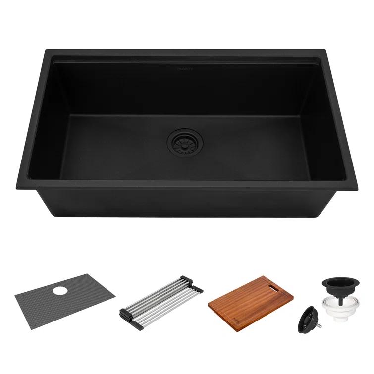 Ruvati 33-inch epiRock Workstation Undermount Kitchen Sink