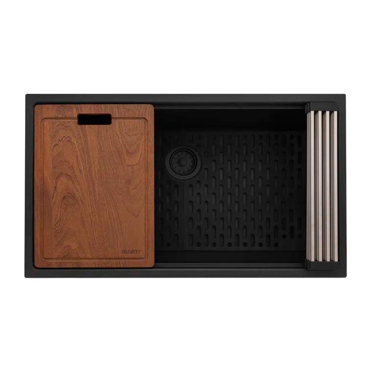 Ruvati 33-inch epiRock Workstation Undermount Kitchen Sink