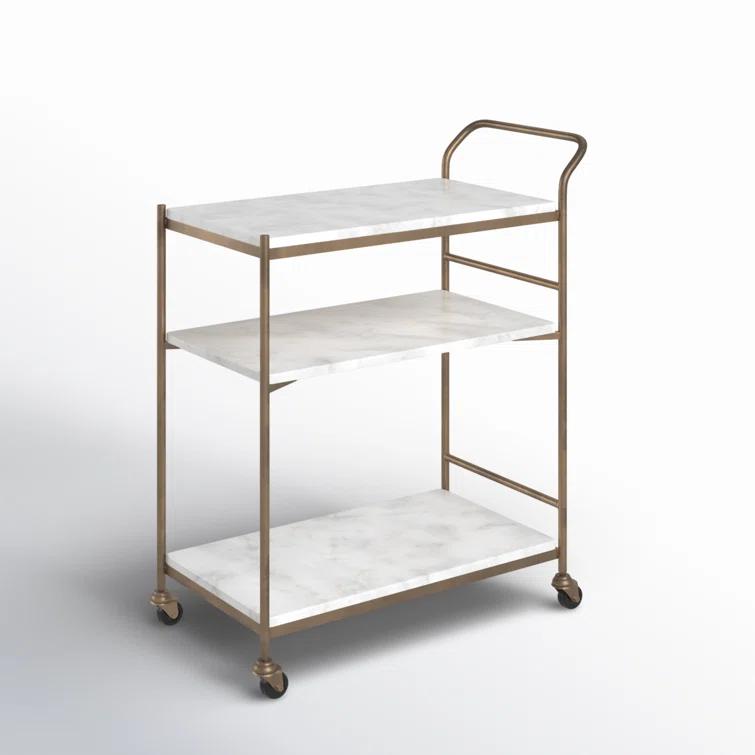 Evander Bar Cart - Antique Brass