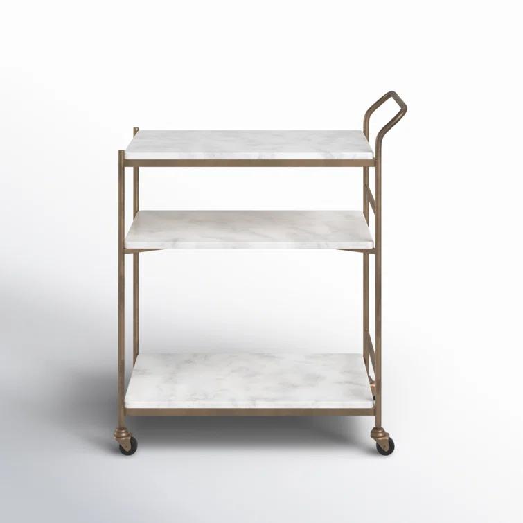 Evander Bar Cart - Antique Brass