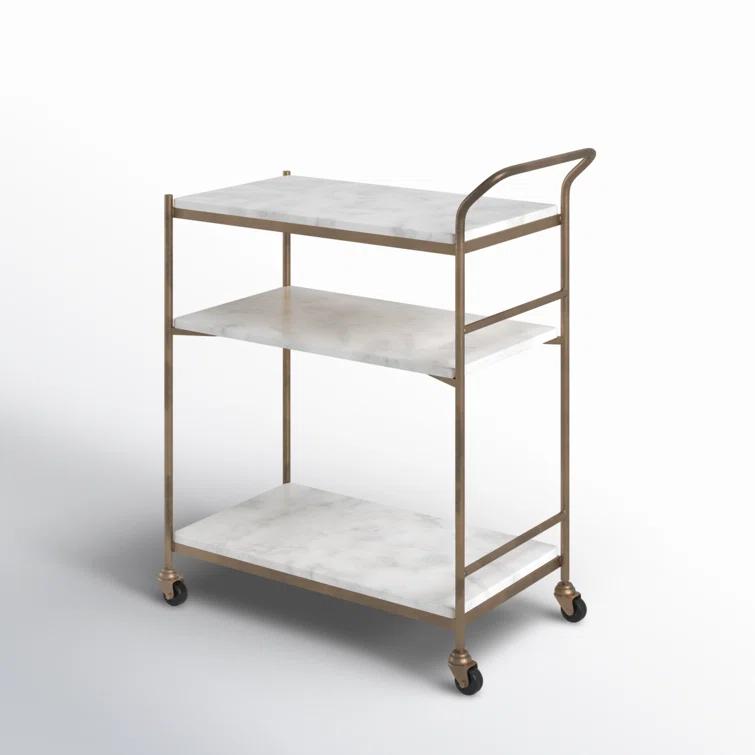 Evander Bar Cart - Antique Brass