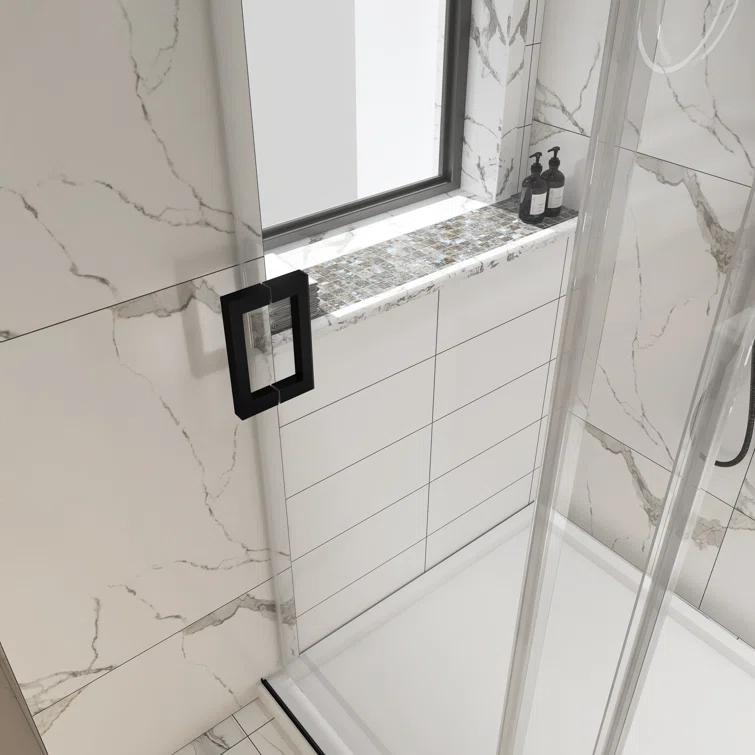 72'' - W x 76'' H Door Frameless Shower Door with Clear Glass