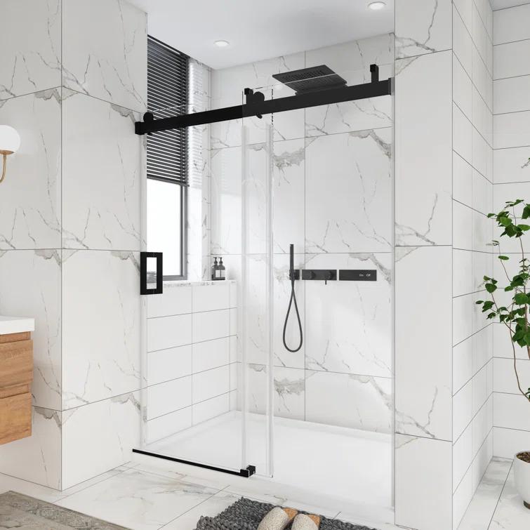 72'' - W x 76'' H Door Frameless Shower Door with Clear Glass