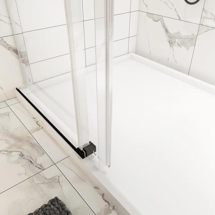 72'' - W x 76'' H Door Frameless Shower Door with Clear Glass