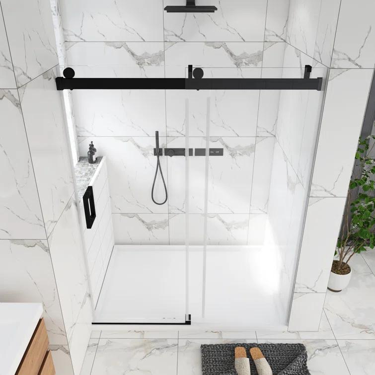 72'' - W x 76'' H Door Frameless Shower Door with Clear Glass