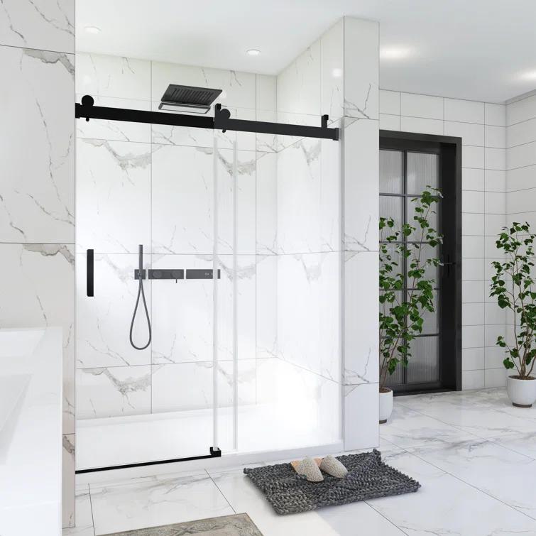 72'' - W x 76'' H Door Frameless Shower Door with Clear Glass