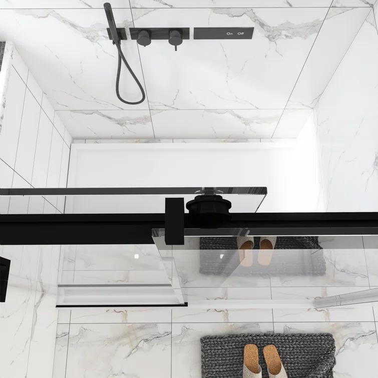 72'' - W x 76'' H Door Frameless Shower Door with Clear Glass
