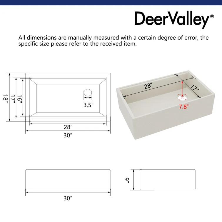 30-inch L Single Bowl Concrete Workstation Farmhouse Kitchen Sink Large Capacity Deep Dual Mount with Accessories