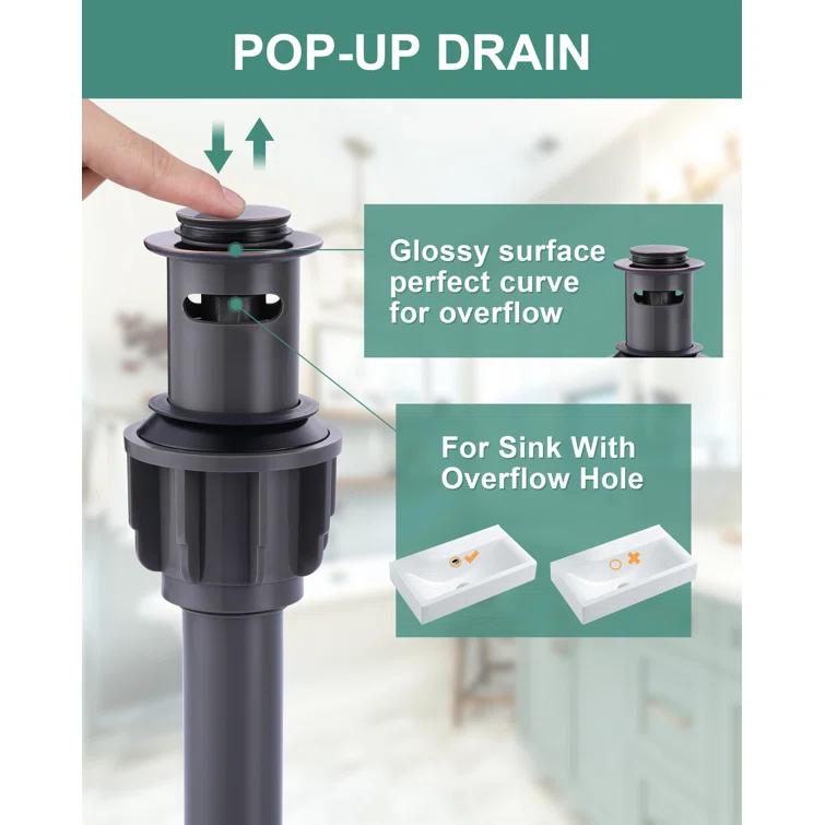 Widespread Bathroom Faucet 2-handle Bathroom Sink Faucet with Drain Assembly