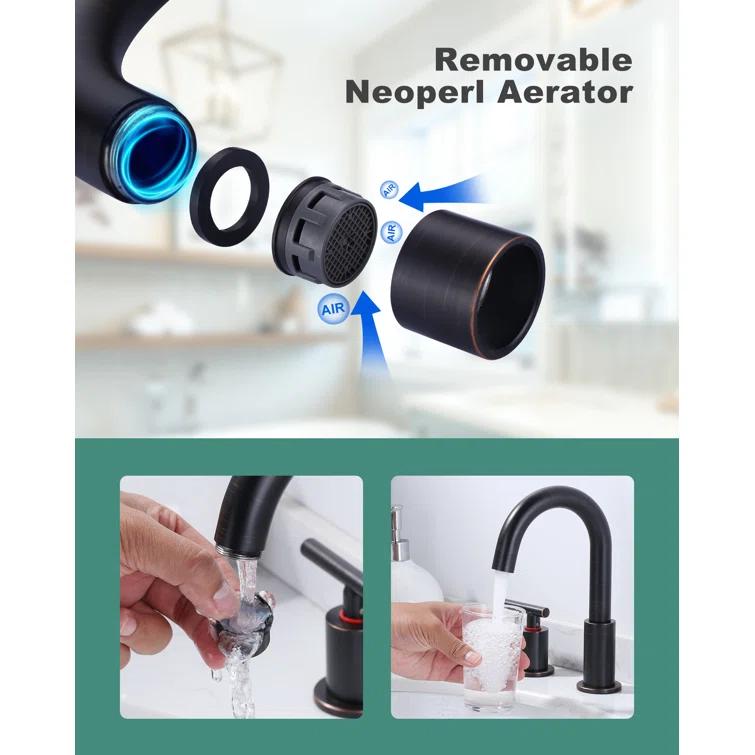 Widespread Bathroom Faucet 2-handle Bathroom Sink Faucet with Drain Assembly