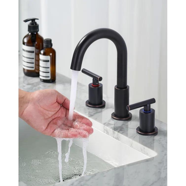 Widespread Bathroom Faucet 2-handle Bathroom Sink Faucet with Drain Assembly