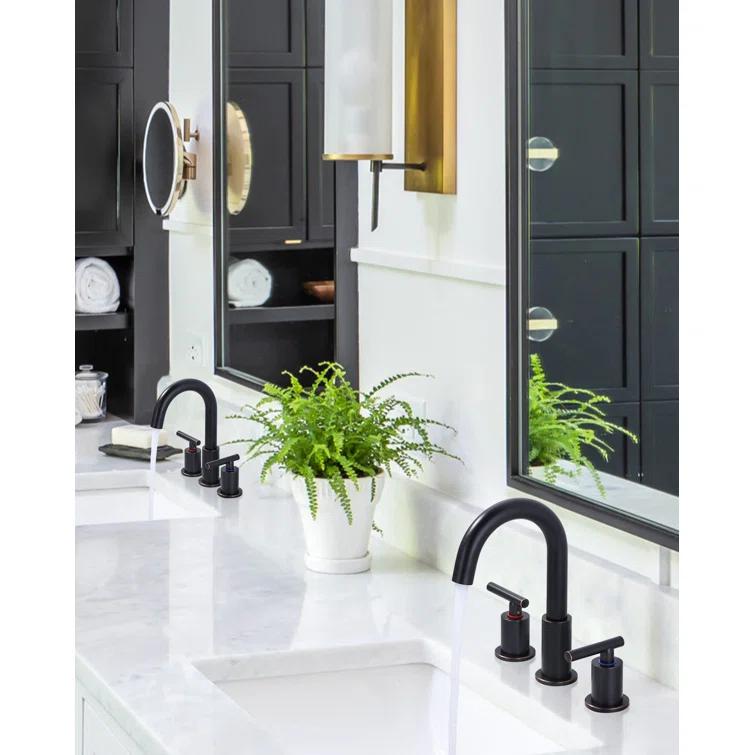 Widespread Bathroom Faucet 2-handle Bathroom Sink Faucet with Drain Assembly