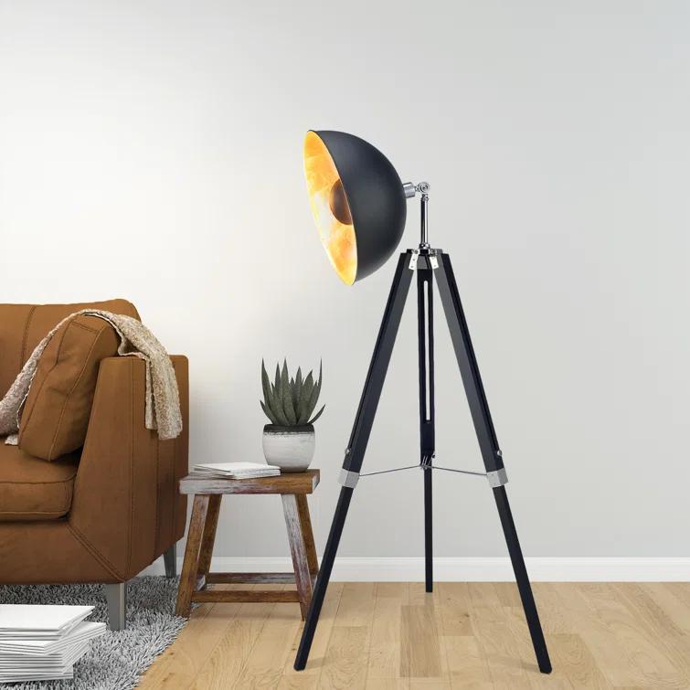 Union Rustic Kingswood 63" Industrial Metal Tripod Floor Lamp