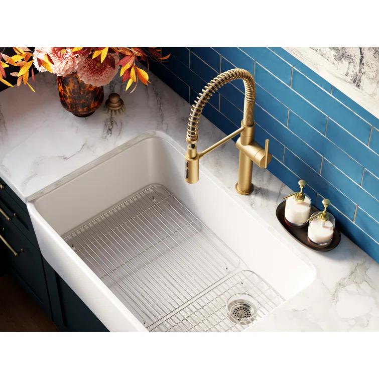 Ironridge 34" Undermount Single-Bowl Farmhouse Cast Iron Kitchen Sink with Apron Front