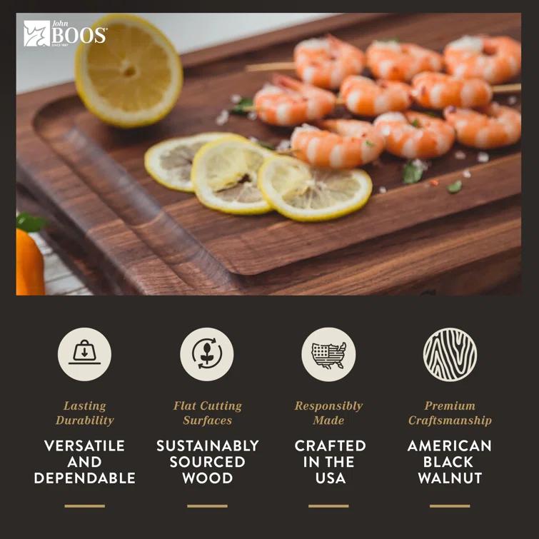 John Boos John Boos Reversible 18" Barbecue Carving Cutting Board w/ Juice Groove, Walnut