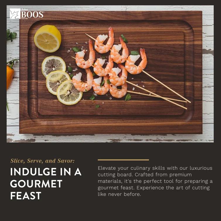 John Boos John Boos Reversible 18" Barbecue Carving Cutting Board w/ Juice Groove, Walnut
