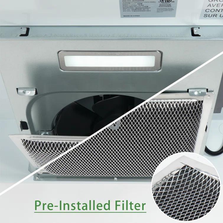 30-in Convertible Under Cabinet Range Hood 176CFM with Charcoal Filter in Stainless Steel