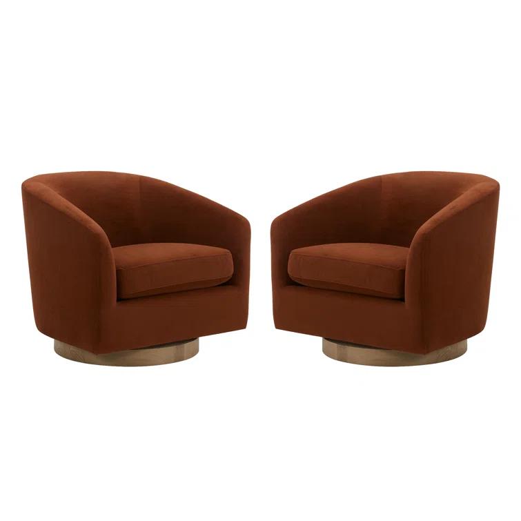 Upholstered Swivel Barrel Chair