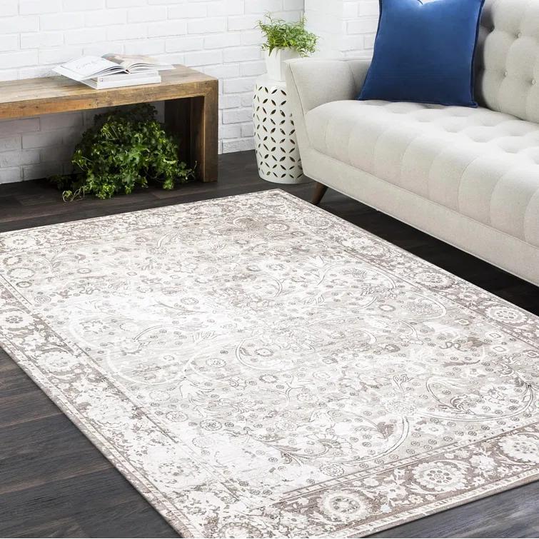 Wellington Hand Knotted Silk Oriental Area Rug in Mist