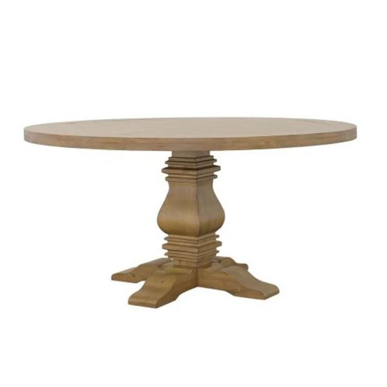 Ophelia & Co. Morriston Pine Round Solid Wood Dining Table