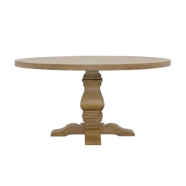 Ophelia & Co. Morriston Pine Round Solid Wood Dining Table