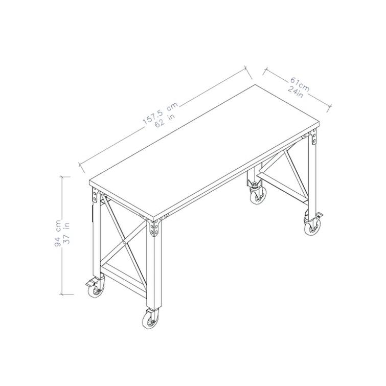 Duramax Building Products Solid Wood Top Metal Base Desk Shell