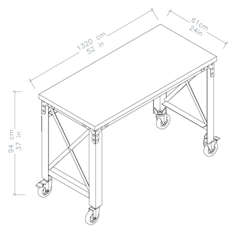 Duramax Building Products Solid Wood Top Metal Base Desk Shell