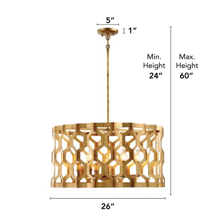 Coronade 6 - Light Dimmable Drum Chandelier