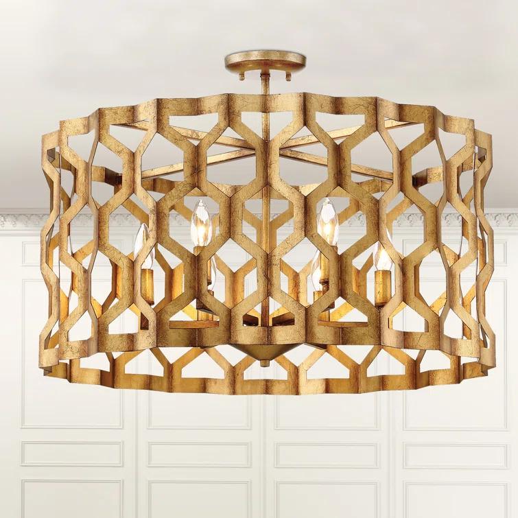 Coronade 6 - Light Dimmable Drum Chandelier