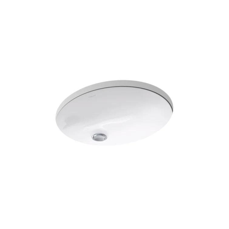 Caxton® Ceramic Oval Undermount Bathroom Sink with Overflow