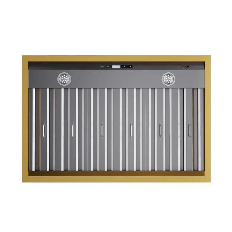 36 in. 800 CFM Wall Mounted Range Hood with Gold Accents