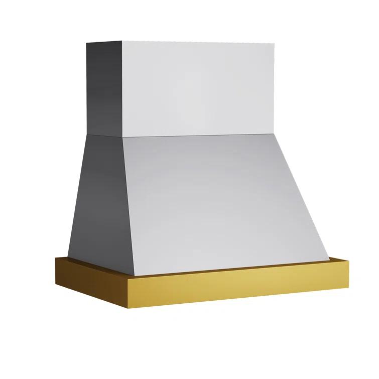 36 in. 800 CFM Wall Mounted Range Hood with Gold Accents
