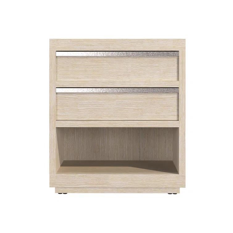 Solaria 2 - Drawer Solid Wood Nightstand in Dune