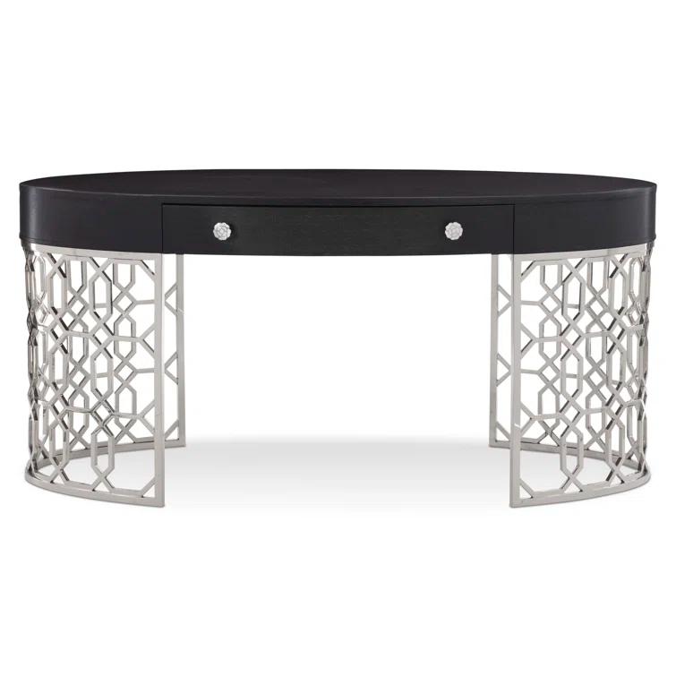 Bernhardt Silhouette Oval Metal Base Writing Desk