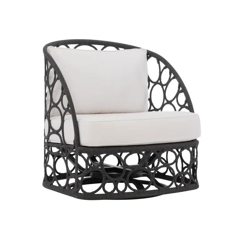 Bernhardt Bali Swivel Wicker Outdoor Lounge Chair