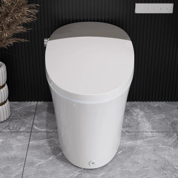 DeerValley DV-1S0150-V3 Smart Bidet Toilet Elongated, Auto Open/Close Lid, Seat Heat, Foot Kick & Blackout Flush, Premium